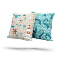 Kit 2 Almofadas Com Enchimento Aventura no Mar Animais Marinhos Kit 2 Almofadas Com Enchimento Aventura no Mar Animais Marinhos