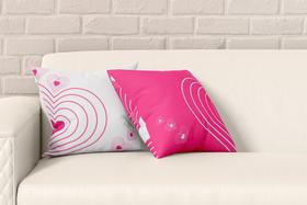 Kit 2 Almofadas Com Enchimento Dupla Coração Pink Kit 2 Almofadas Com Enchimento Dupla Coração Pink