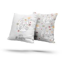 kit 2 almofadas com enchimento Elefantinhos Lets Be Happy