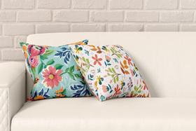 Kit 2 Almofadas Com Enchimento Estampa Flores Kit 2 Almofadas Com Enchimento Estampa Flores