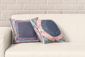 Kit 2 Almofadas Com Enchimento Flores Moldura Étnica