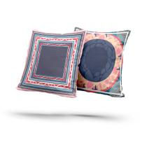 Kit 2 Almofadas Com Enchimento Flores Moldura Étnica