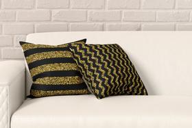 Kit 2 Almofadas Com Enchimento Gold Digger Chevron Kit 2 Almofadas Com Enchimento Gold Digger Chevron