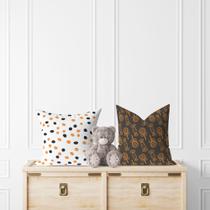 Kit 2 Almofadas Com Enchimento Infantil Doces e Poá Laranja e Preto