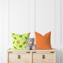 Kit 2 Almofadas Com Enchimento Infantil Doces Espirais Verde e Laranja