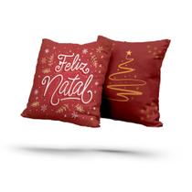Kit 2 Almofadas Com Enchimento Natalina Feliz Natal Árvore