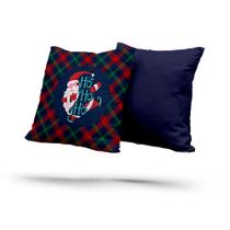 Kit 2 Almofadas Com Enchimento Natalina Papai Noel Xadrez e Azul Kit 2 Almofadas Com Enchimento Natalina Papai Noel Xadrez e Azul