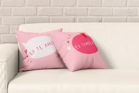Kit 2 Almofadas Com Enchimento Te Amo Também Rosa