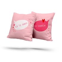 Kit 2 Almofadas Com Enchimento Te Amo Também Rosa