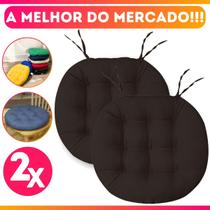 Kit 2 Almofadas Decorativa Futton Assento De Cadeira Macio Futton C/ Fitas De Amarrar 40x40CM