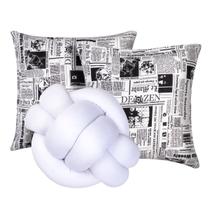 Kit 2 Almofadas Decorativas cheias mais Almofada Nó Branco