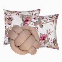 Kit 2 Almofadas Decorativas cheias Sala Sofá mais Almofada Nó Avelã