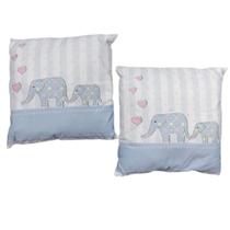 Kit 2 Almofadas Decorativas Quarto Bebe Elefante