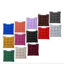 Kit 2 Almofadas Futon 40x40cm para Cadeira Tecido Premium Cor:PretoDesenho do tecido:Liso