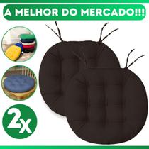 Kit 2 Almofadas Futton Assento Cadeira Sofa Confortável Macio Futton C/ Fitas De Amarrar 40x40CM