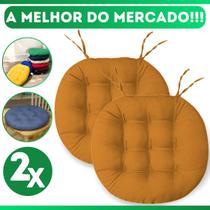 Kit 2 Almofadas Futton Assento Cadeira Sofa Confortável Macio Futton C/ Fitas De Amarrar 40x40CM