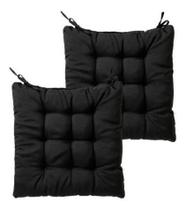 Kit 2 Almofadas Futton Assento Para Cadeira - Preto 40x40