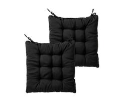 Kit 2 Almofadas Futton Assento Para Cadeira - Preto 40x40