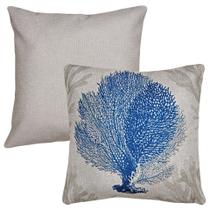 Kit 2 Almofadas Linho Liso e Cavalo Estrela Coral Concha Mar 45x45cm + Refil Kit 2 Almofadas Linho Liso e Cavalo Estrela Coral Concha Mar 45x45cm + Refil