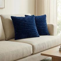 Kit 2 Almofadas Luxo Soft Wave Decoração Sofá Sala Azul Marinho 45x45 Novadecora Kit 2 Almofadas Luxo Soft Wave Decoração Sofá Sala Azul Marinho 45x45 Novadecora