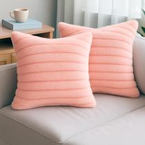 Kit 2 Almofadas Luxo Soft Wave Decoração Sofá Sala Rose 45x45 Novadecora