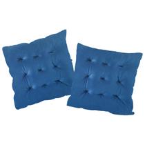 Kit 2 Almofadas para Banco e Cadeira Futton Veludo Azul - Wincy