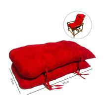 Kit 2 Almofadas Para Cadeiras de Bambu e Vime Vermelho