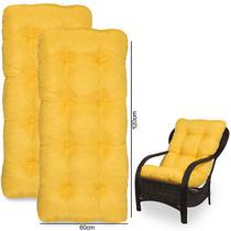 Kit 2 Almofadas Para Cadeiras de Fibra Amarela
