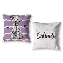 Kit 2 Almofadas Pet Cachorros Cheias 40cm x 40cm Decorativas Estampadas Coloridas Sala Sofá Quarto