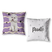 Kit 2 Almofadas Pet Cachorros Cheias 40cm x 40cm Decorativas Estampadas Coloridas Sala Sofá Quarto