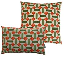 Kit 2 Almofadas Quadrada Retangular Para Sofá Impermeável