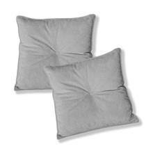 Kit 2 Almofadas Quadradas Tina Com Botão Central 50x50 cm Boucle - 7 Decor