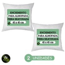 Kit 2 Almofadas Refil Enchimento Recheio De Silicone 45x45cm - eco