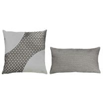 Kit 2 Almofadas Tecido Linho Bouclé Bege Renda Areia 45x45 Kit 2 Almofadas Tecido Linho Bouclé Bege Renda Areia 45x45