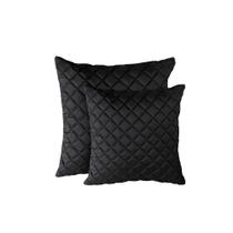Kit 2 Almofadas Tressê 50x50cm e 40x40cm Veludo Preto - Nexta Casa Kit 2 Almofadas Tressê 50x50cm e 40x40cm Veludo Preto - Nexta Casa