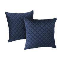Kit 2 Almofadas Tressê 50x50cm Veludo Azul - Nexta Casa Kit 2 Almofadas Tressê 50x50cm Veludo Azul - Nexta Casa