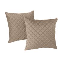 Kit 2 Almofadas Tressê 50x50cm Veludo Bege - Nexta Casa