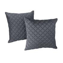 Kit 2 Almofadas Tressê 50x50cm Veludo Cinza - Nexta Casa