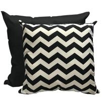 Kit 2 Almofadas zig zag preto/suede preto 45x45x- Dominic Decor Kit 2 Almofadas zig zag preto/suede preto 45x45x- Dominic Decor