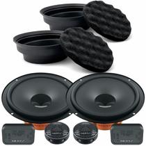 Kit 2 Alto Falantes 2 Vias 6 Hertz DSK165.3 80W e 2 Buffer Silicone Tecnhoise Espuma Isolamento Acústico