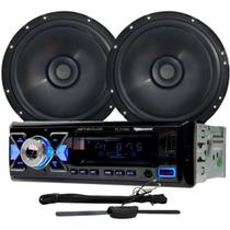 Kit 2 Alto Falantes 6 Pol Bomber + Radio Roadstar Com Antena