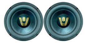 Kit 2 alto falantes compet subwoofer 8 pol street v8 200w 4 ohms