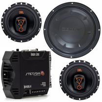 Kit 2 Alto Falantes JBL 6TRMS80 160W + Módulo Stetsom IR400.4 + Subwoofer 10 Bomber Slim 200W Kit 2 Alto Falantes JBL 6TRMS80 160W + Módulo Stetsom IR400.4 + Subwoofer 10 Bomber Slim 200W