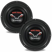 Kit 2 Alto Falantes Subwoofer 8 Pol Bomber Bicho Papão 600 Watts RMS 4 Ohms Compacto Potente