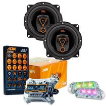 Kit 2 Alto Falantes Triaxiais JBL 5TRMS80 160 Watts Rms + Kit 2 Strobo AJK 6W Ritimico 3.0