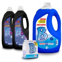 Kit 2 Amaciante 2 Litros MAIS 1 Sabão Liquido 5 Litros MAIS 1 Sabão em Pó 1kg Barbarex
