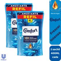 Kit 2 Amaciante Concentrado Comfort Frescor Intenso Refil 400 Ml
