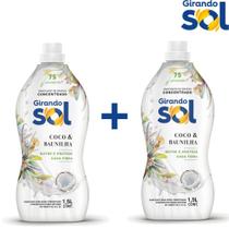 Kit 2 Amaciante Concentrado Roupas Delicadas Girando Sol Coco com Baunilha 1,5 Lts Kit 2 Amaciante Concentrado Roupas Delicadas Girando Sol Coco com Baunilha 1,5 Lts