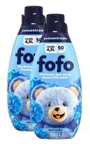 kit 2 Amaciante de Roupa Concentrado Azul Tudão Fofo Frasco 1l