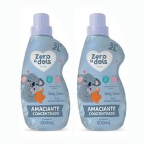 Kit 2 Amaciante Suave Bebê Zero a Dois Hipoalergênico 500ml